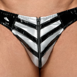 Black Level Men Slip sexy Vinyl Raft Noir-Argenté